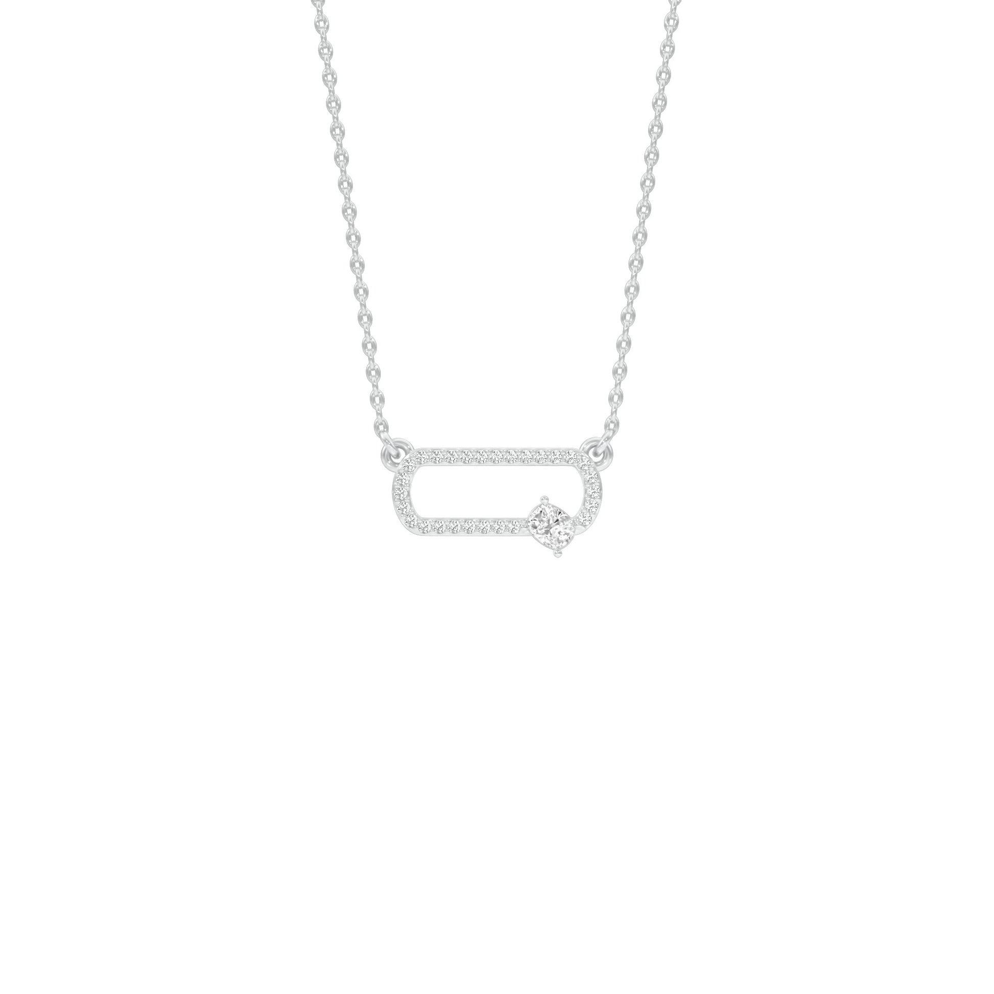 Seamless Link Diamond Pendant 18 KT / White Gold