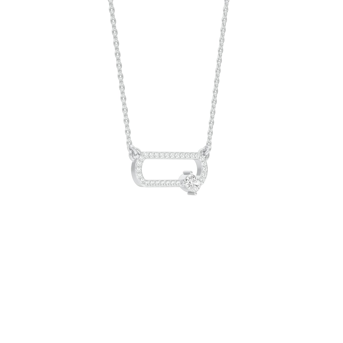 Seamless Link Diamond Pendant 18 KT / White Gold