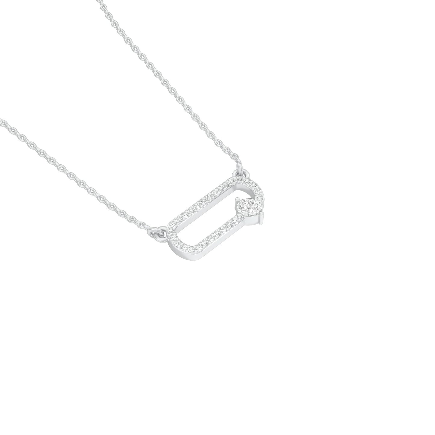 Seamless Link Diamond Pendant 18 KT / White Gold