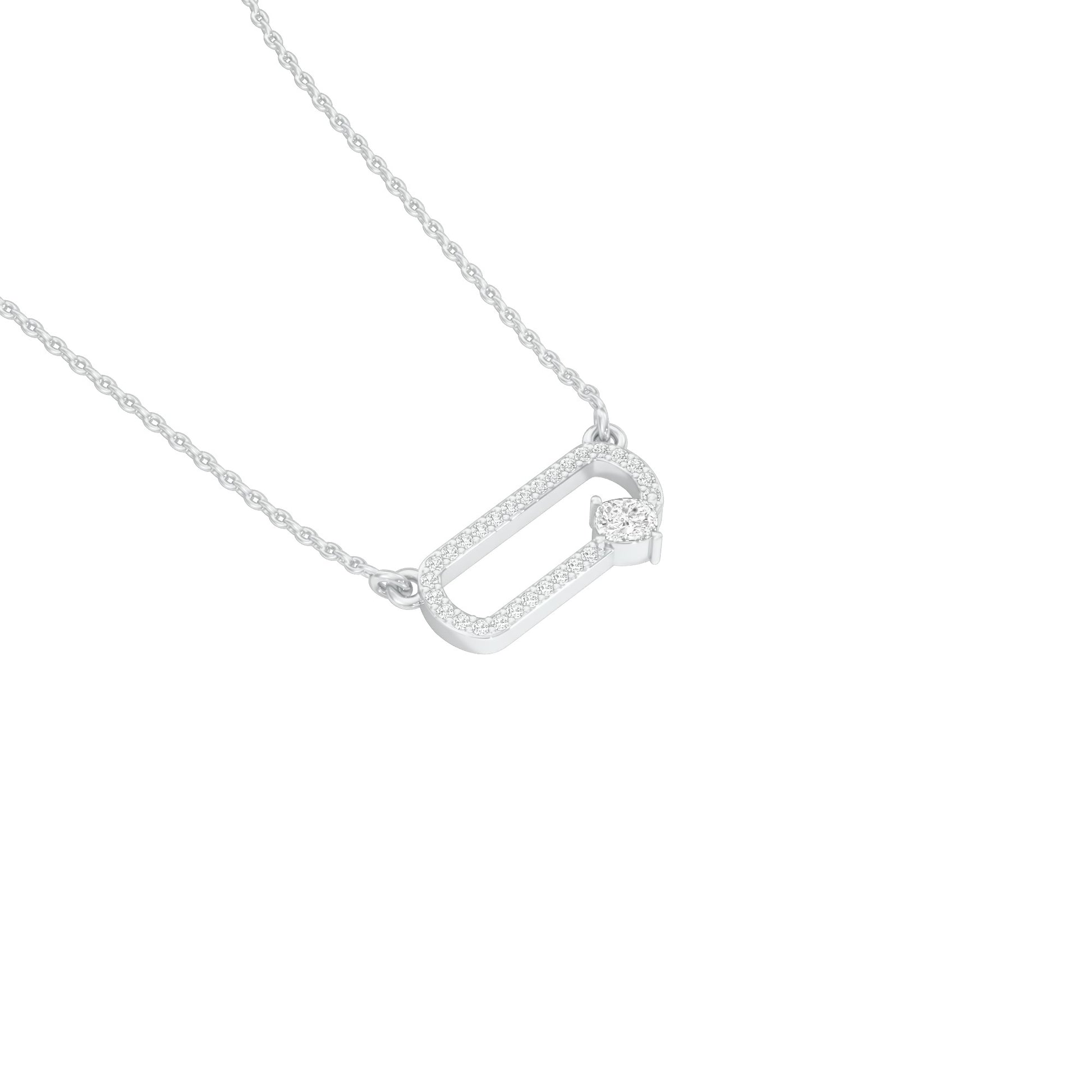 Seamless Link Diamond Pendant 18 KT / White Gold