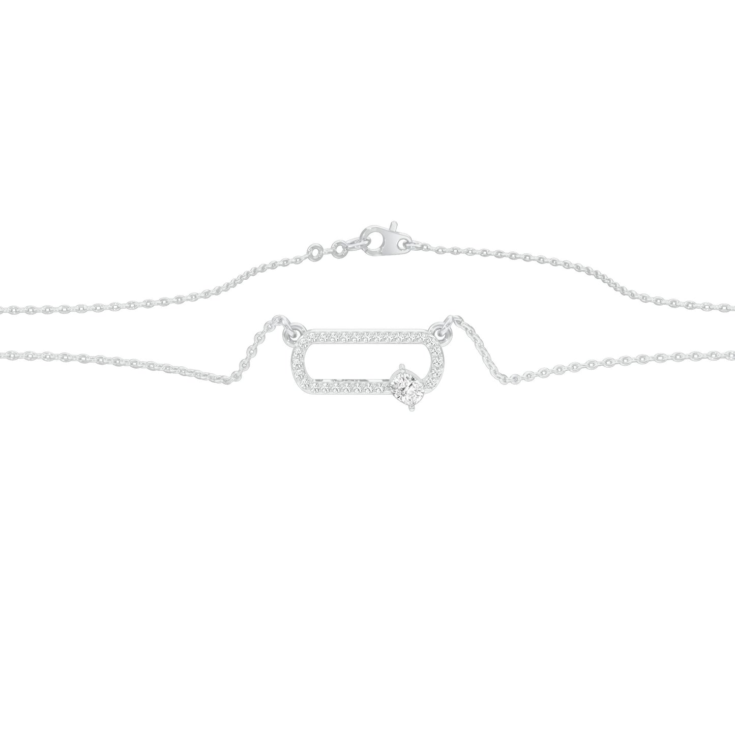 Seamless Link Diamond Pendant 18 KT / White Gold