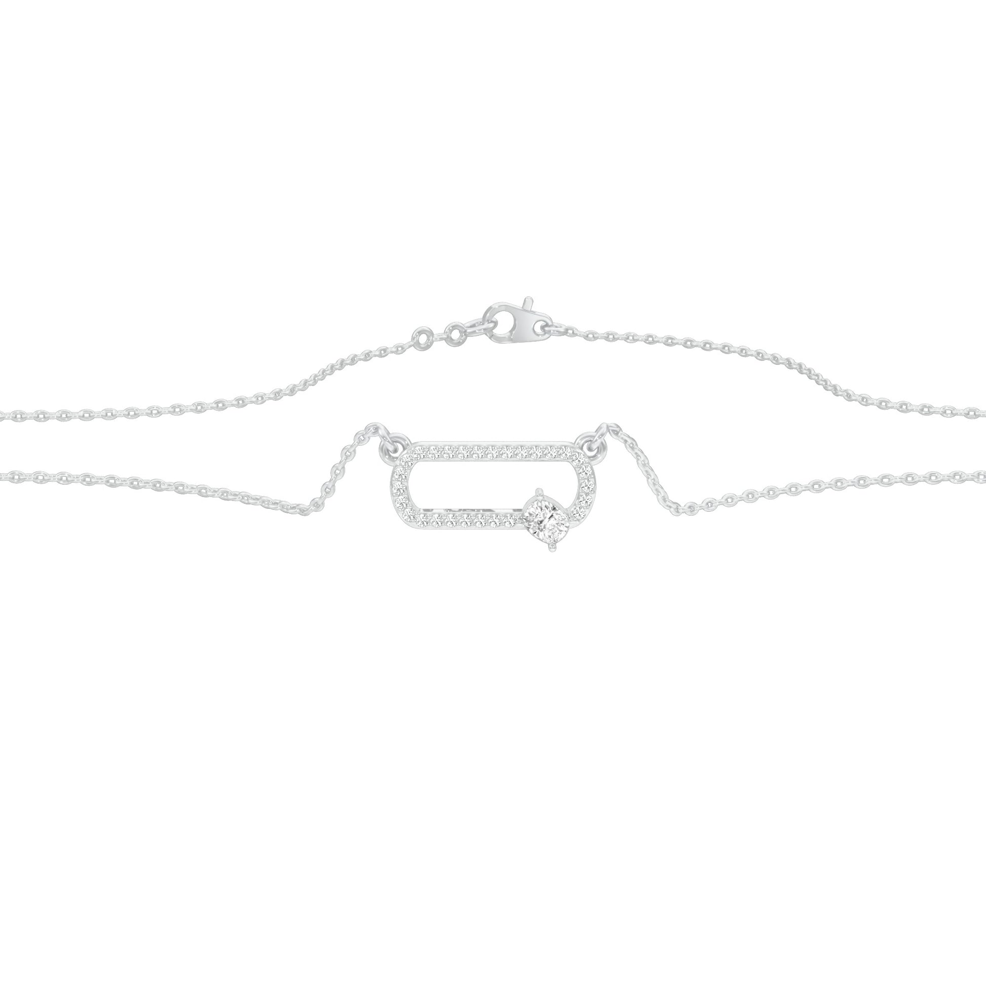 Seamless Link Diamond Pendant 18 KT / White Gold