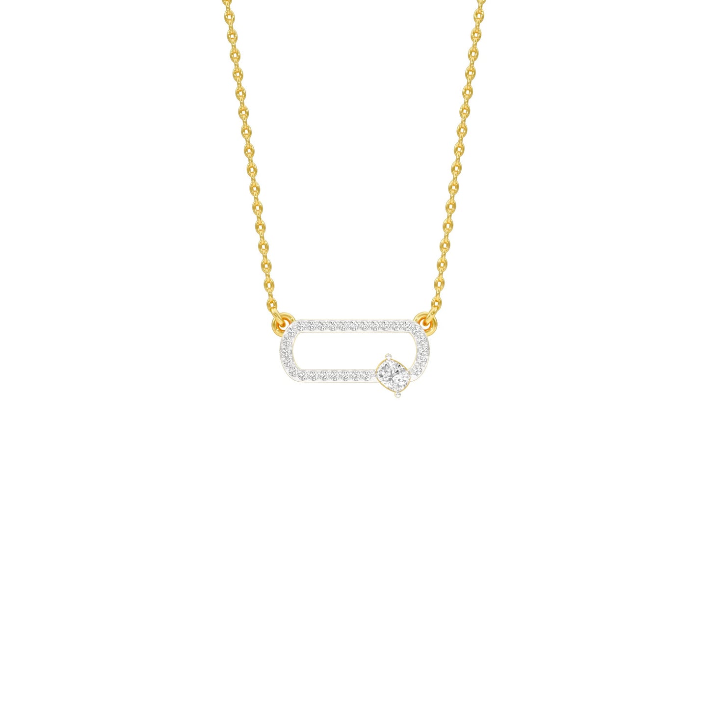 Seamless Link Diamond Pendant 18 KT / Yellow Gold