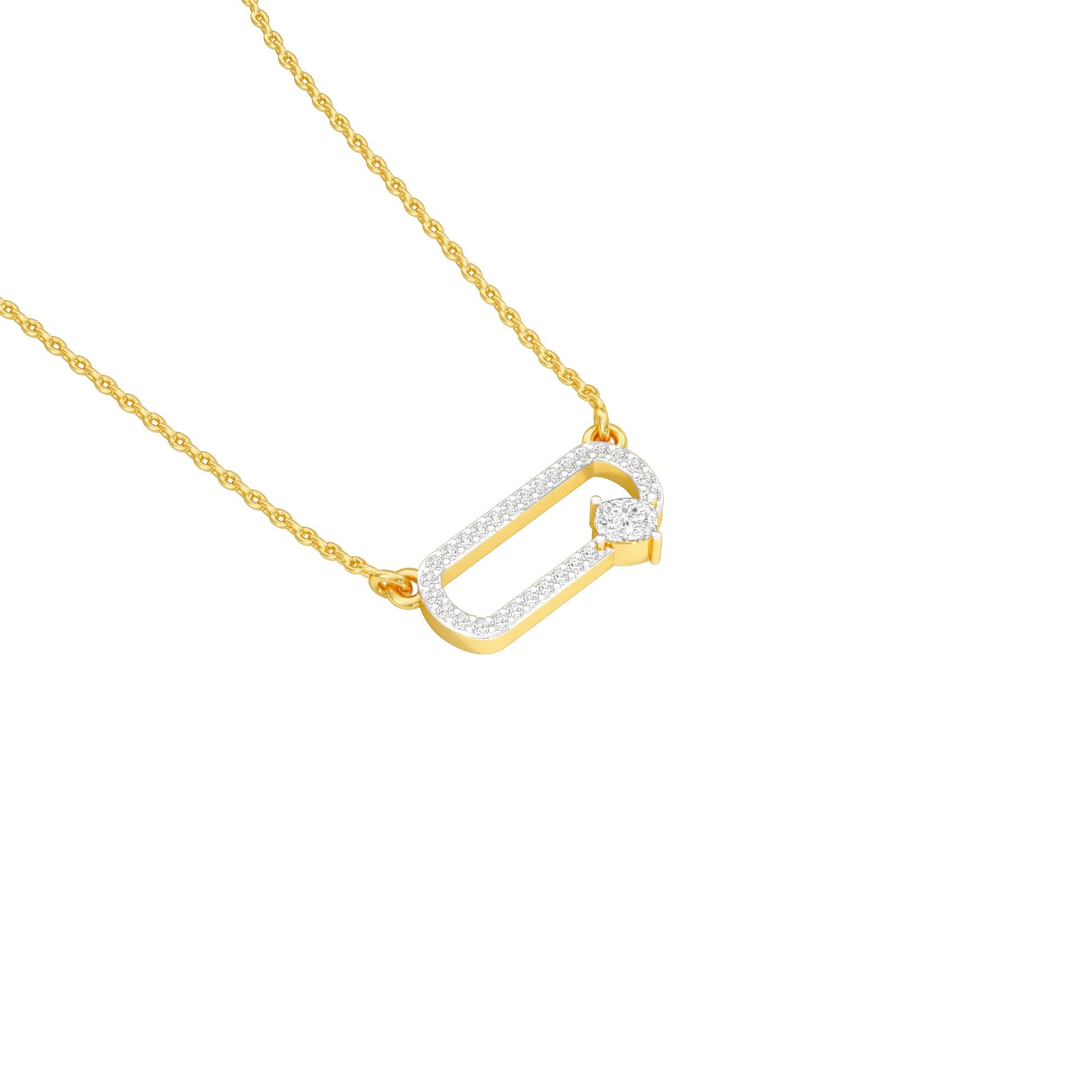 Seamless Link Diamond Pendant 18 KT / Yellow Gold
