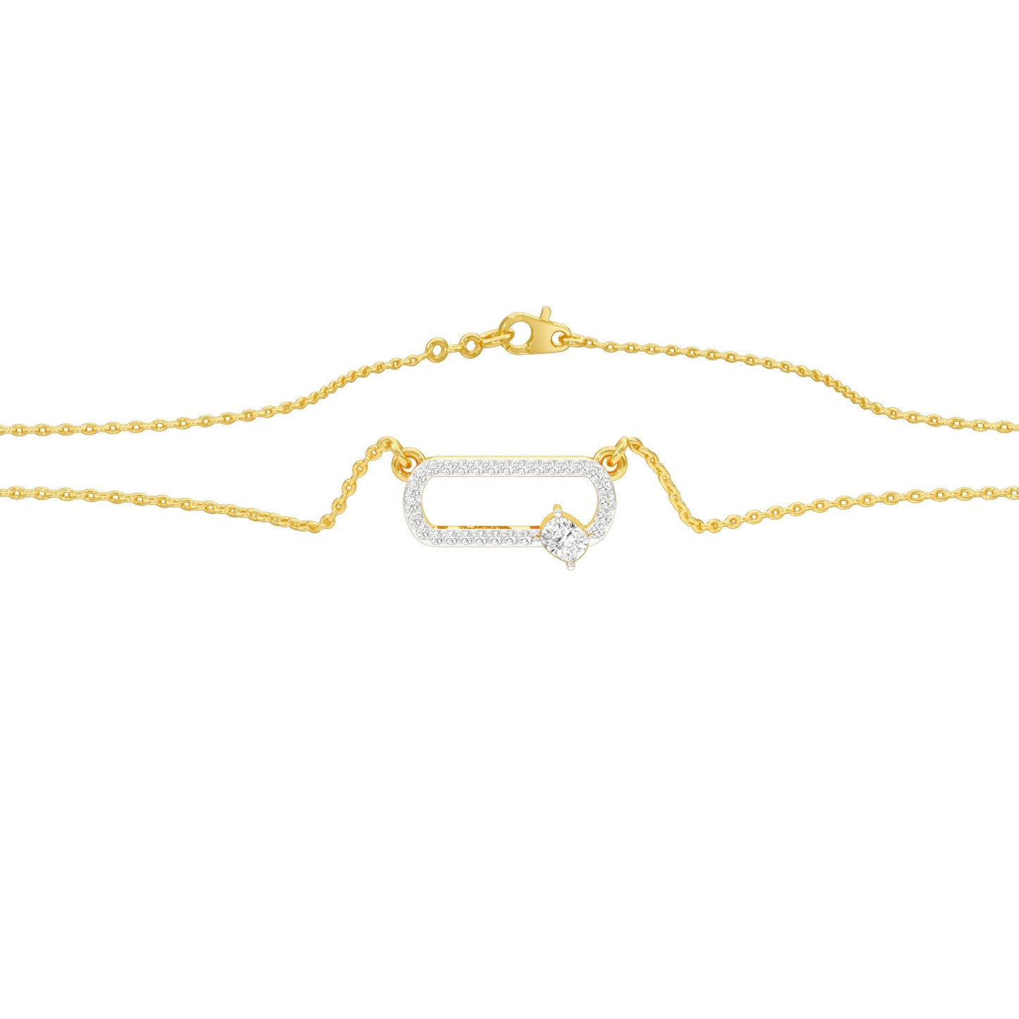 Seamless Link Diamond Pendant 18 KT / Yellow Gold
