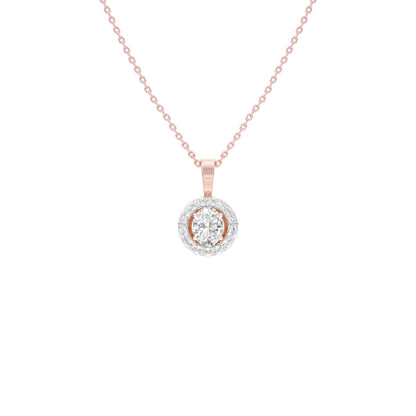 Halo Drop Diamond Pendant 18 KT / Rose Gold