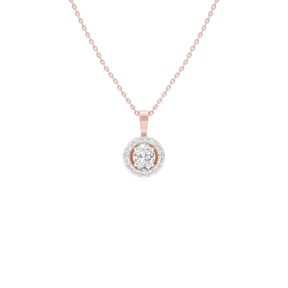 Halo Drop Diamond Pendant 18 KT / Rose Gold