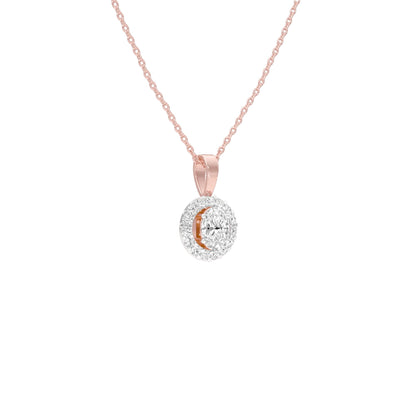 Halo Drop Diamond Pendant 18 KT / Rose Gold