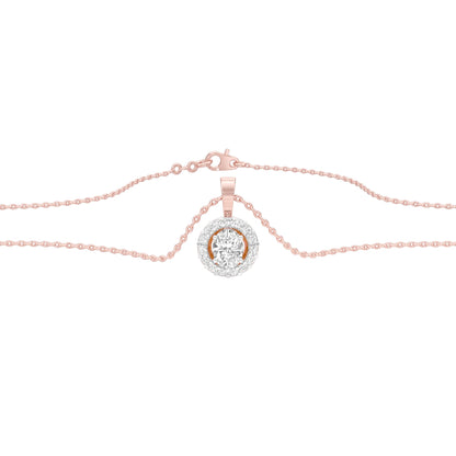 Halo Drop Diamond Pendant 18 KT / Rose Gold
