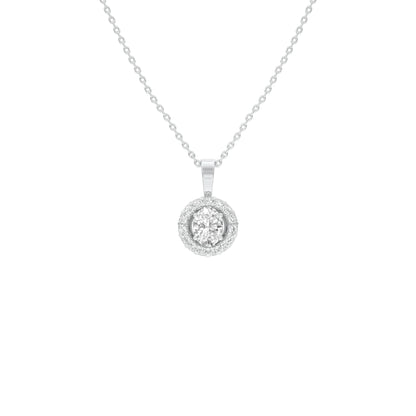 Halo Drop Diamond Pendant 18 KT / White Gold