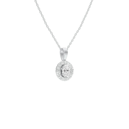 Halo Drop Diamond Pendant 18 KT / White Gold