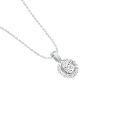 Halo Drop Diamond Pendant 18 KT / White Gold