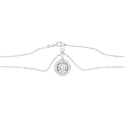 Halo Drop Diamond Pendant 18 KT / White Gold