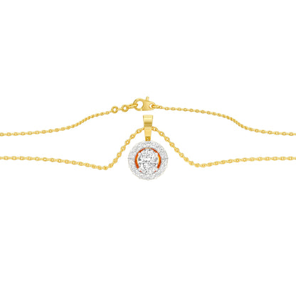 Halo Drop Diamond Pendant 18 KT / Yellow Gold