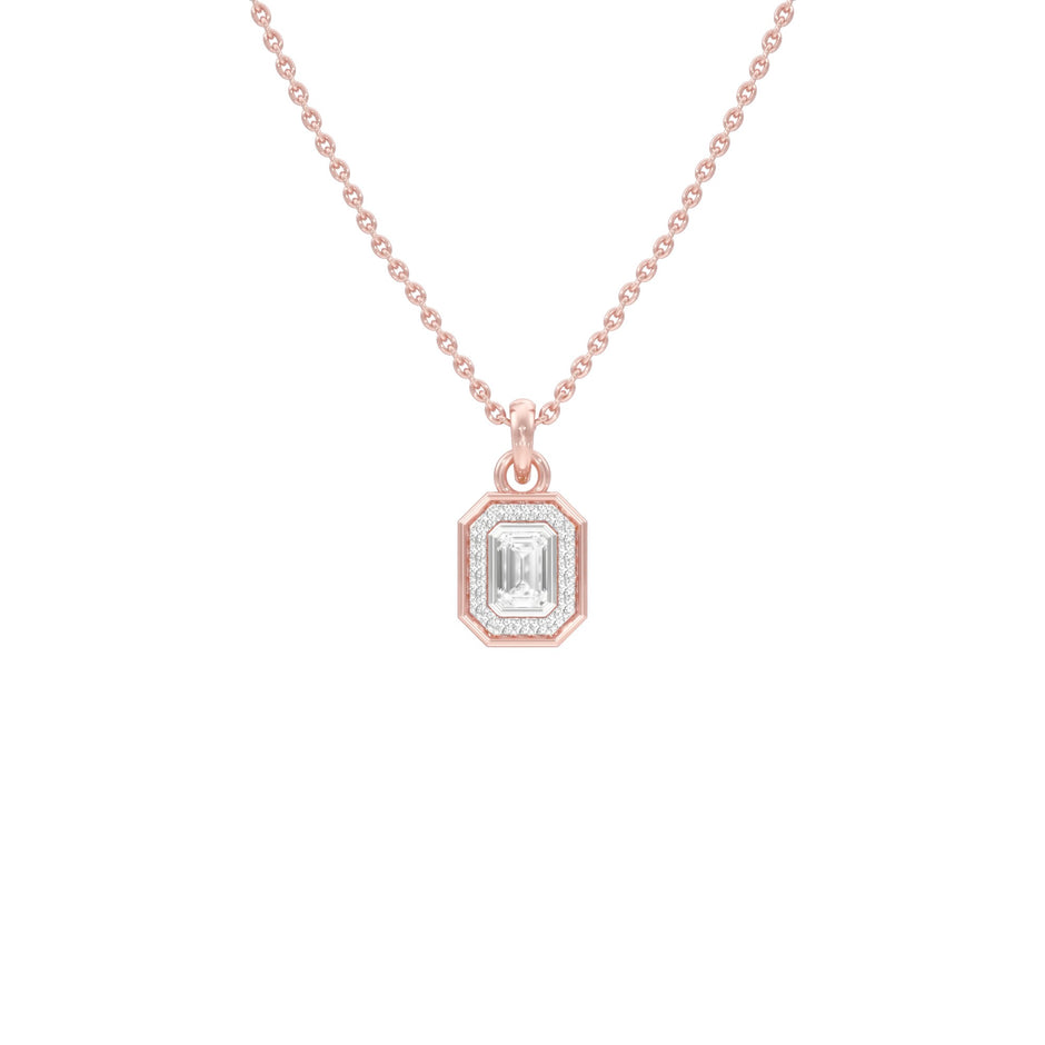 Fourfold Glow Halo Diamond Pendant