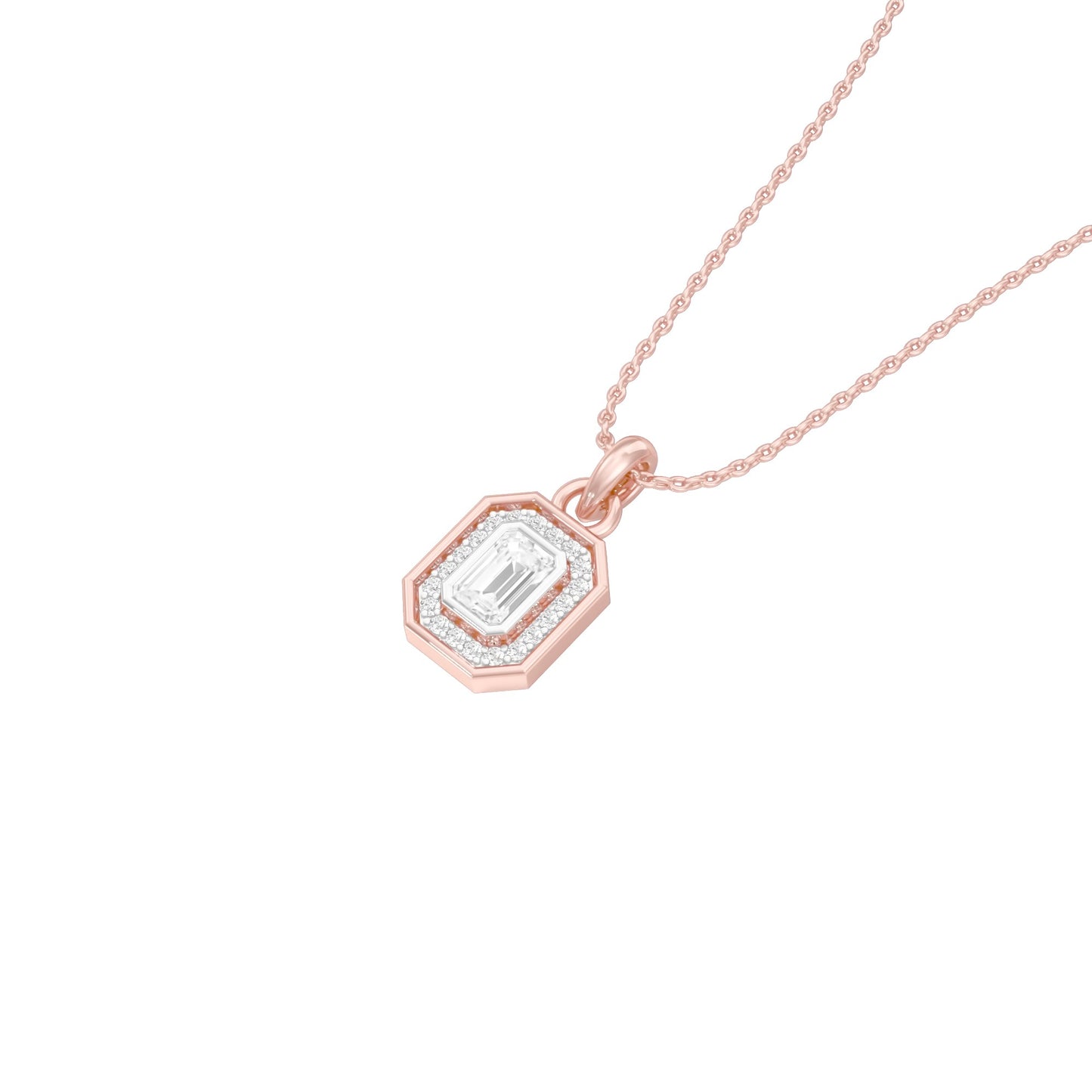 Fourfold Glow Halo Diamond Pendant