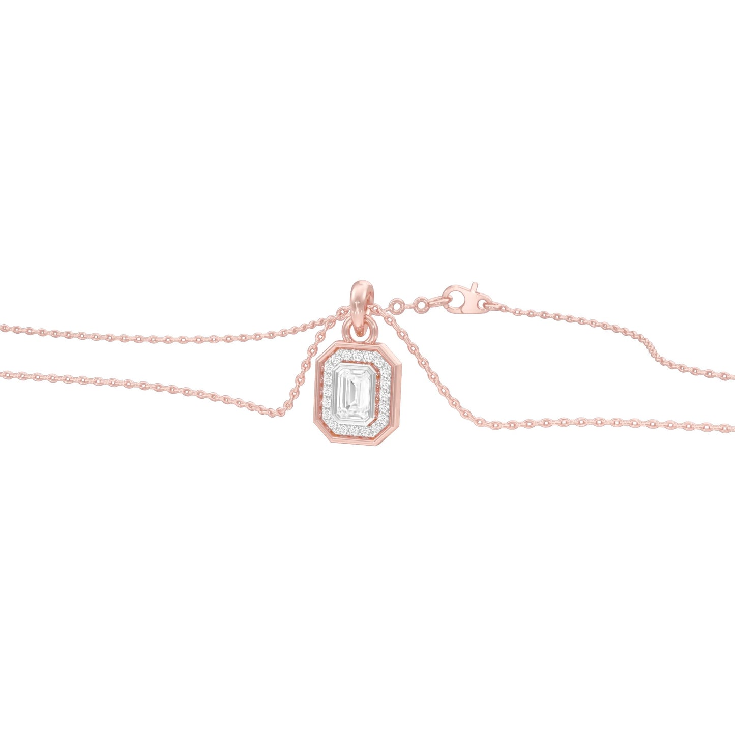 Fourfold Glow Halo Diamond Pendant