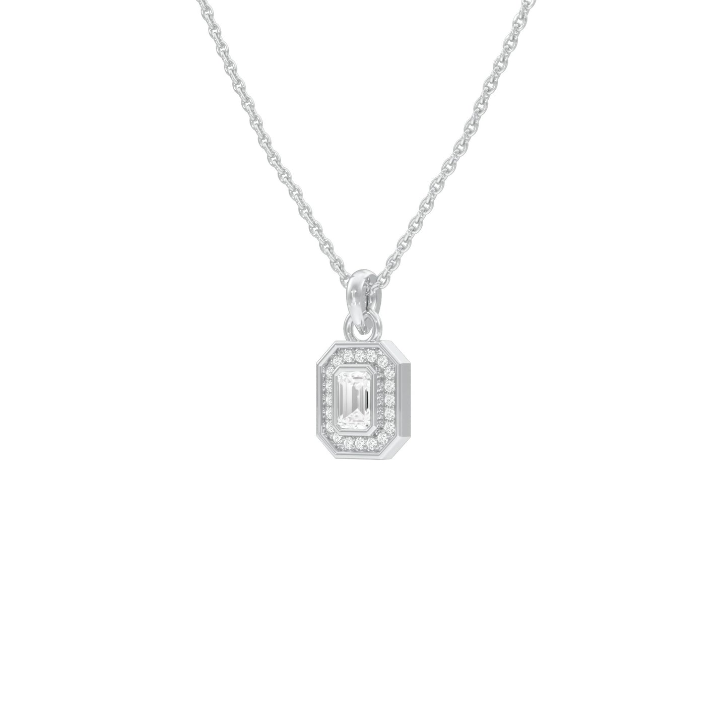 Fourfold Glow Halo Diamond Pendant