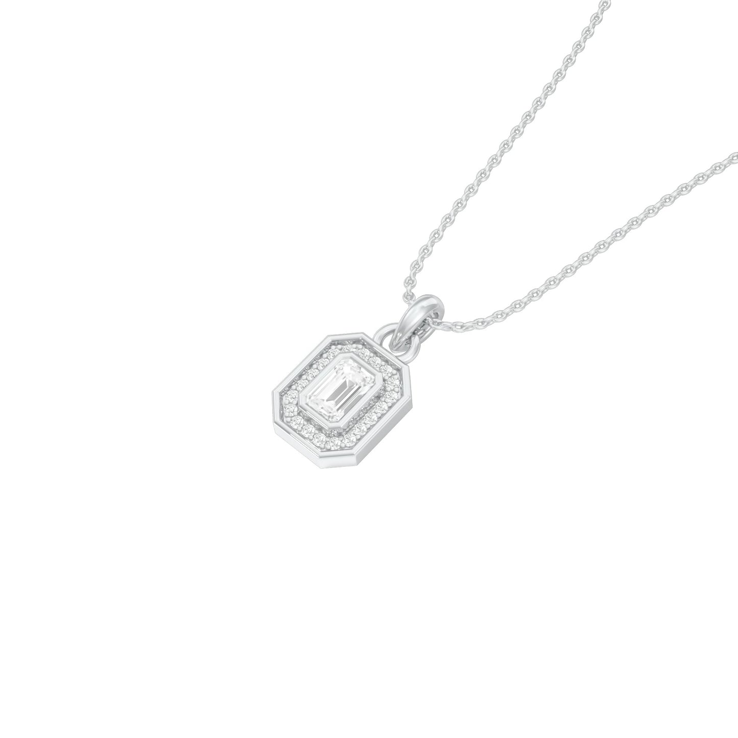 Fourfold Glow Halo Diamond Pendant