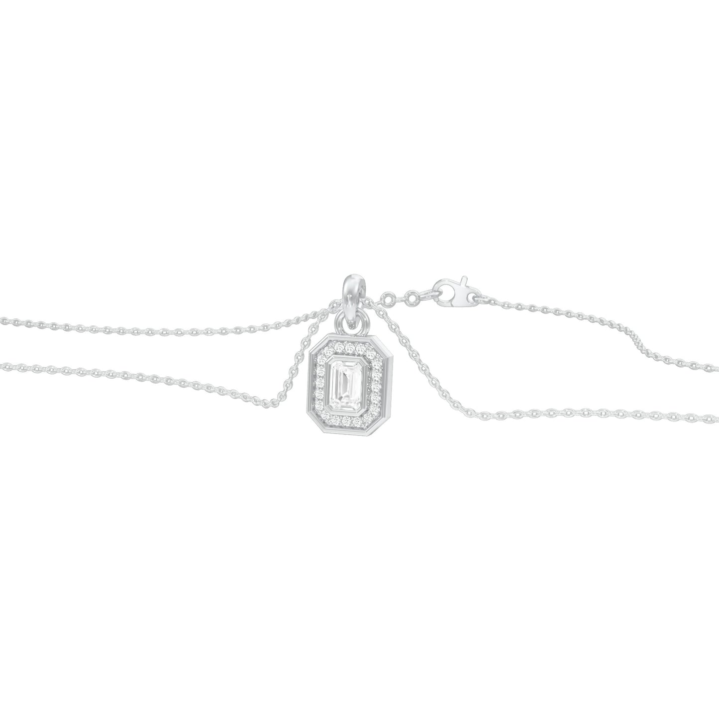 Fourfold Glow Halo Diamond Pendant