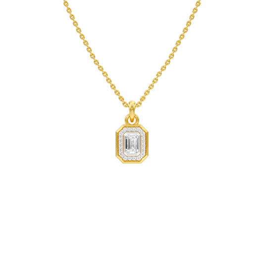 Fourfold Glow Halo Diamond Pendant 18 KT / Yellow Gold