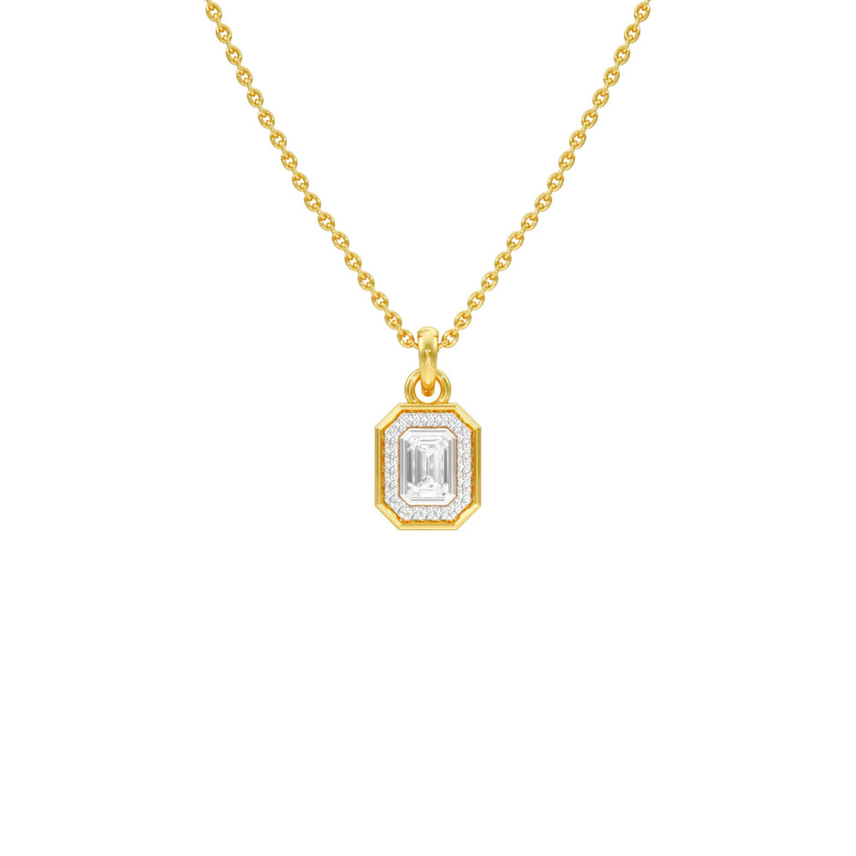 Fourfold Glow Halo Diamond Pendant