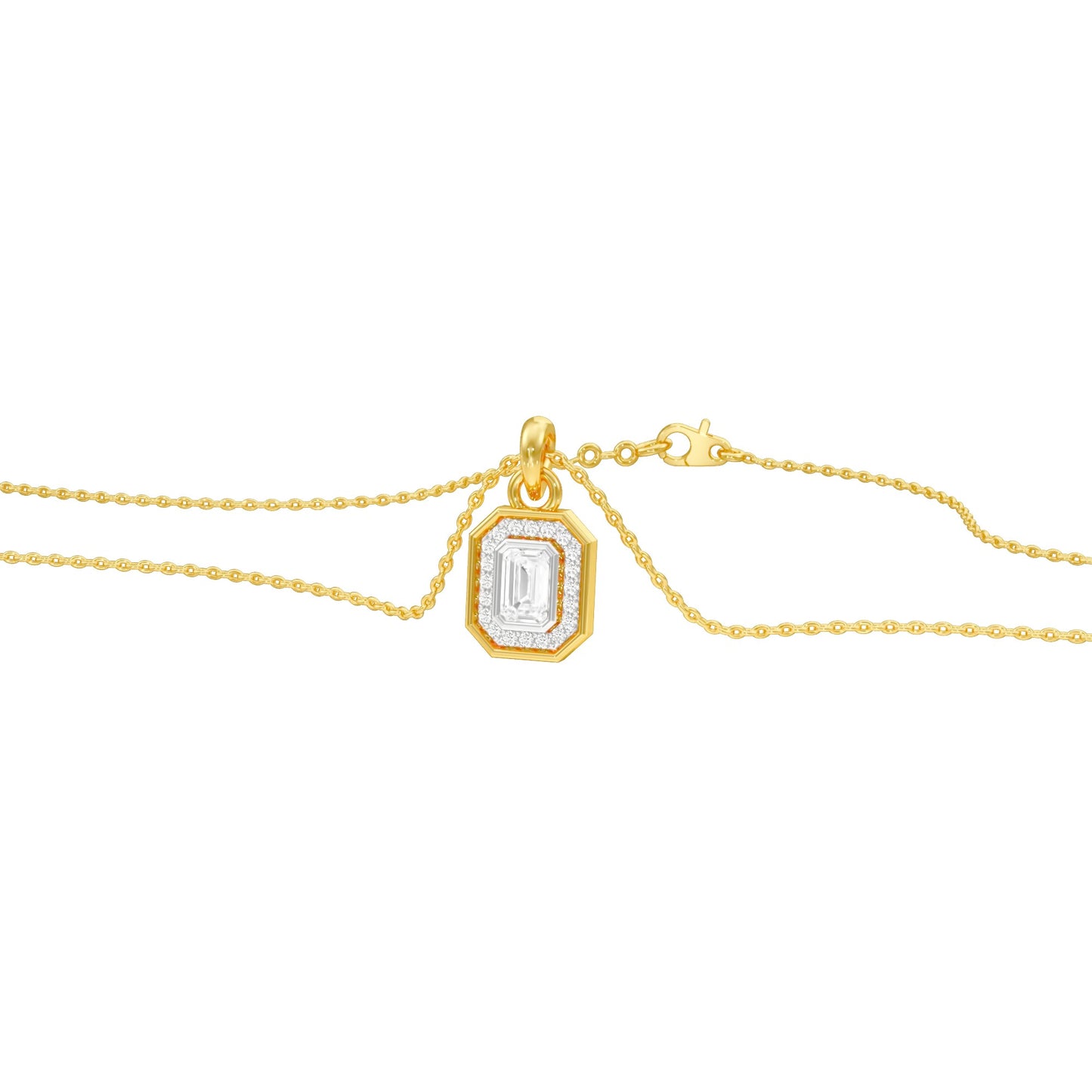 Fourfold Glow Halo Diamond Pendant