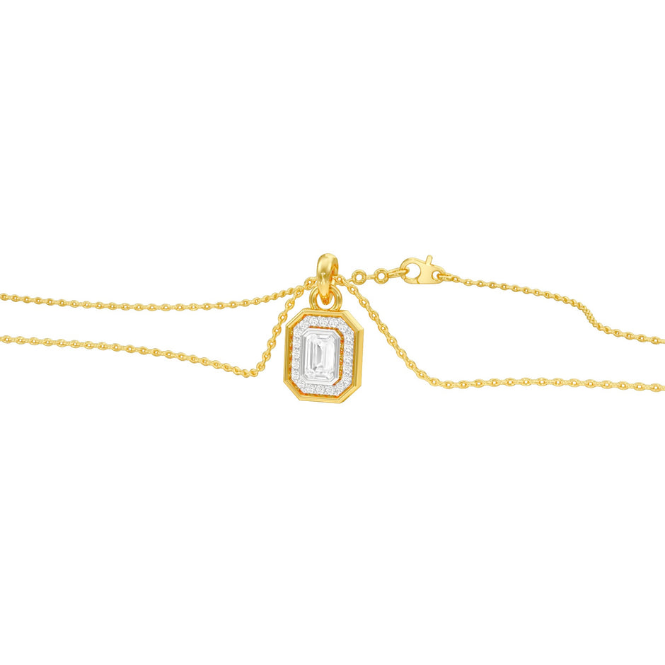 Fourfold Glow Halo Diamond Pendant