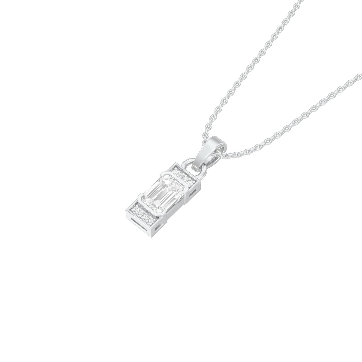 Emerald Drop Diamond Pendant