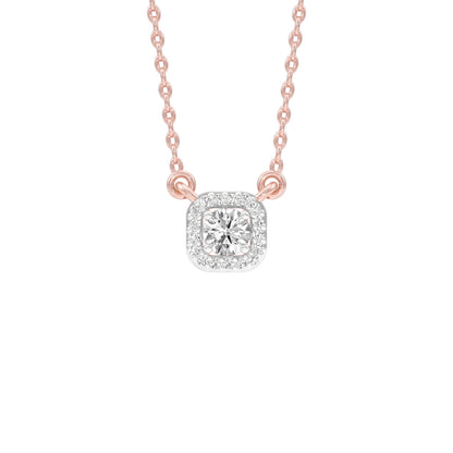 Minimalistic Ode Halo Diamond Pendant 18 KT / Rose Gold