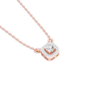 Minimalistic Ode Halo Diamond Pendant 18 KT / Rose Gold