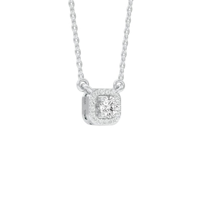 Minimalistic Ode Halo Diamond Pendant 18 KT / White Gold