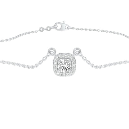 Minimalistic Ode Halo Diamond Pendant 18 KT / White Gold