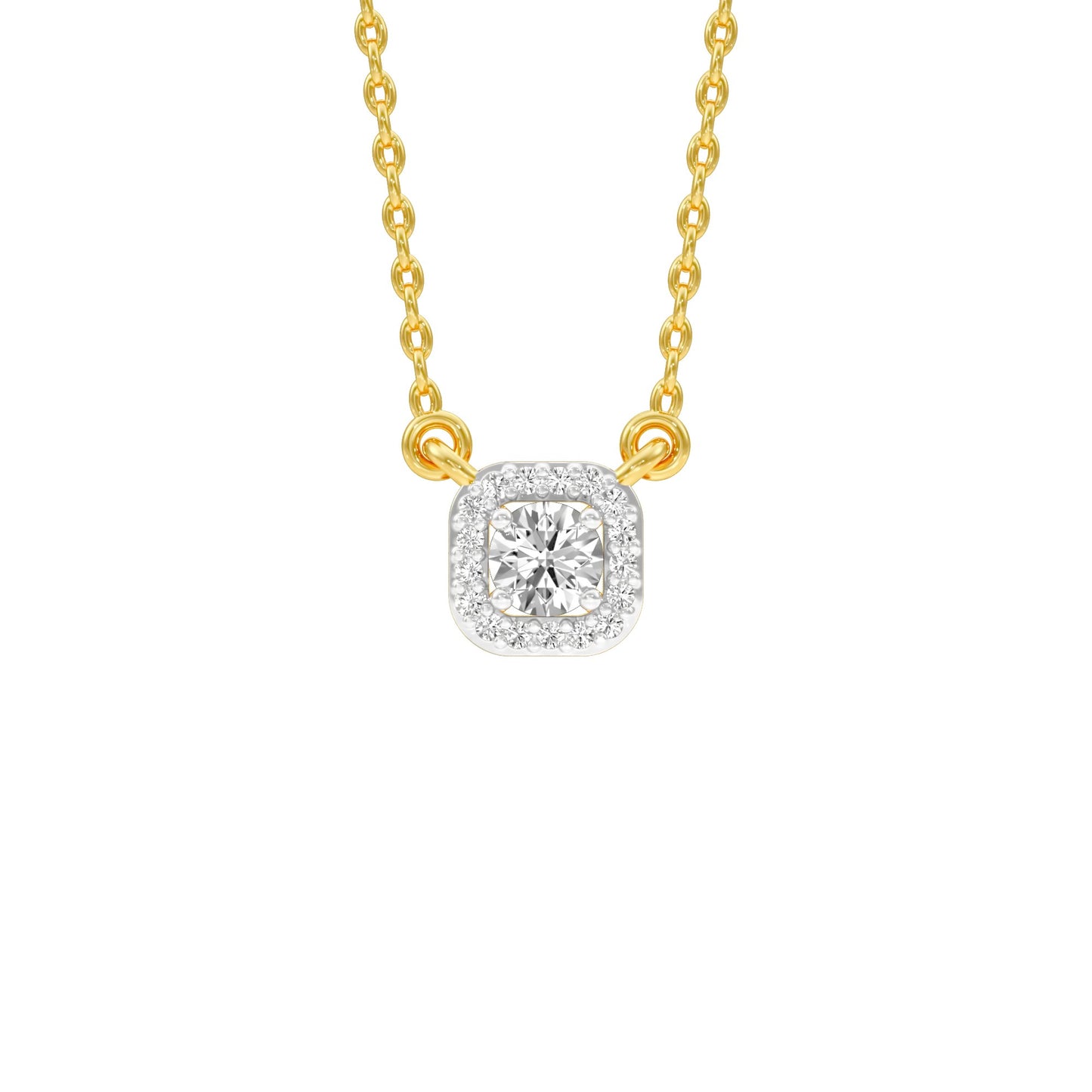 Minimalistic Ode Halo Diamond Pendant 18 KT / Yellow Gold