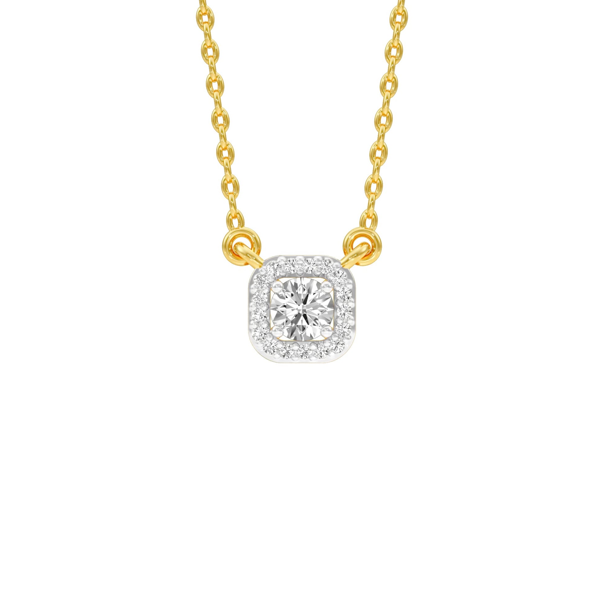 Minimalistic Ode Halo Diamond Pendant 18 KT / Yellow Gold