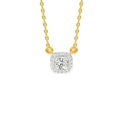 Minimalistic Ode Halo Diamond Pendant 18 KT / Yellow Gold