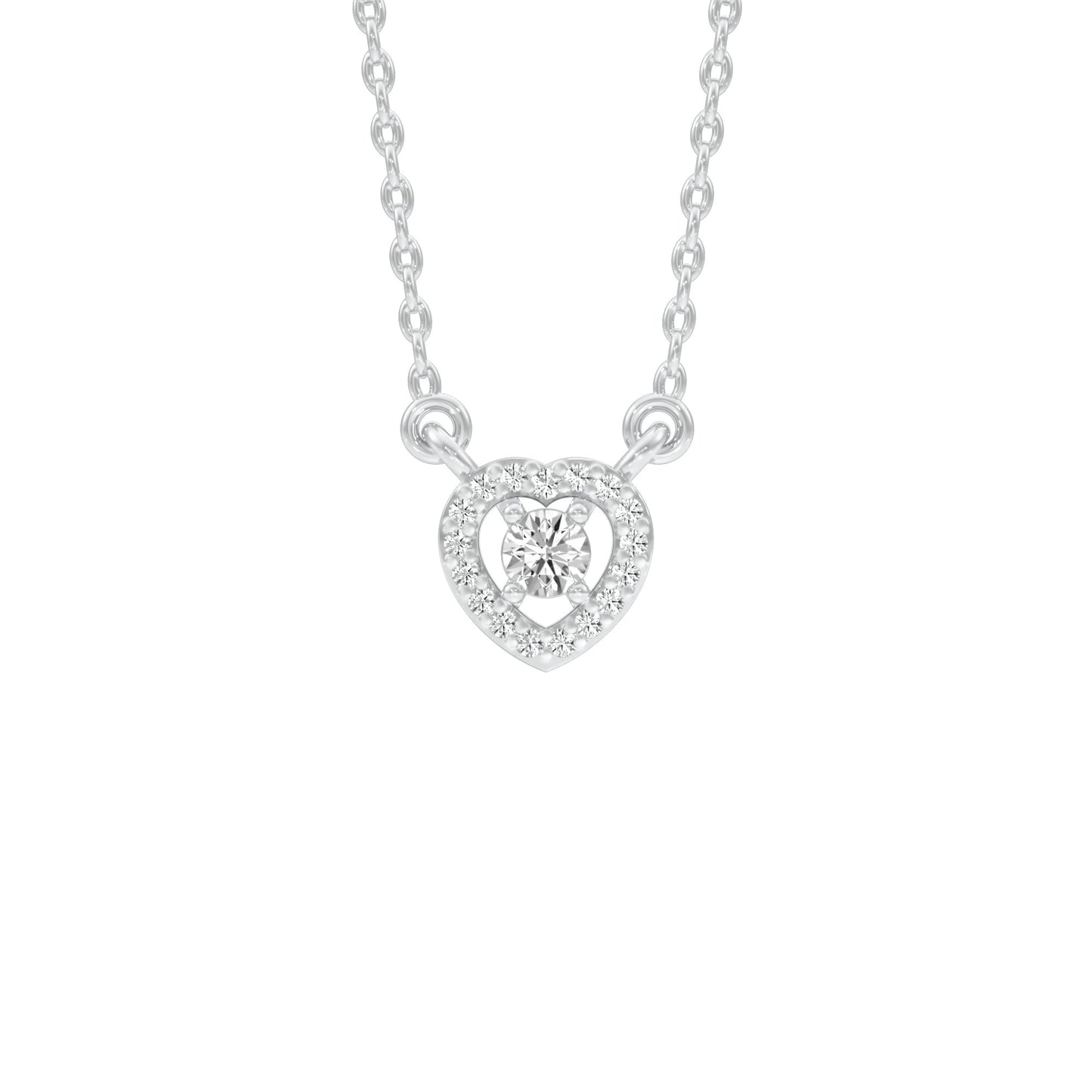 Cupid's Glow Diamond Pendant 18 KT / White Gold