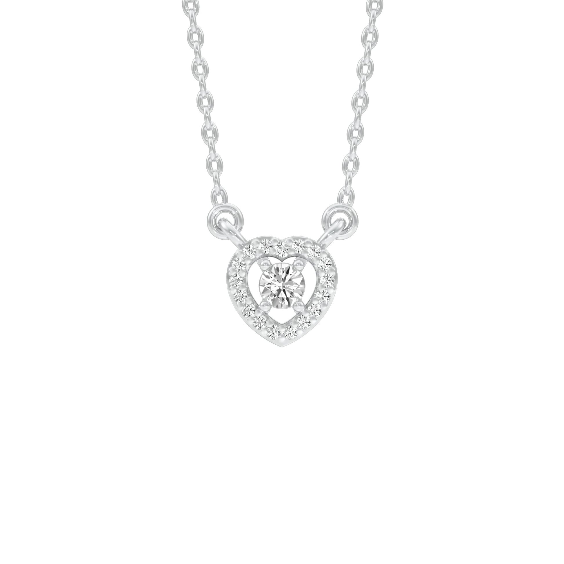Cupid's Glow Diamond Pendant 18 KT / White Gold