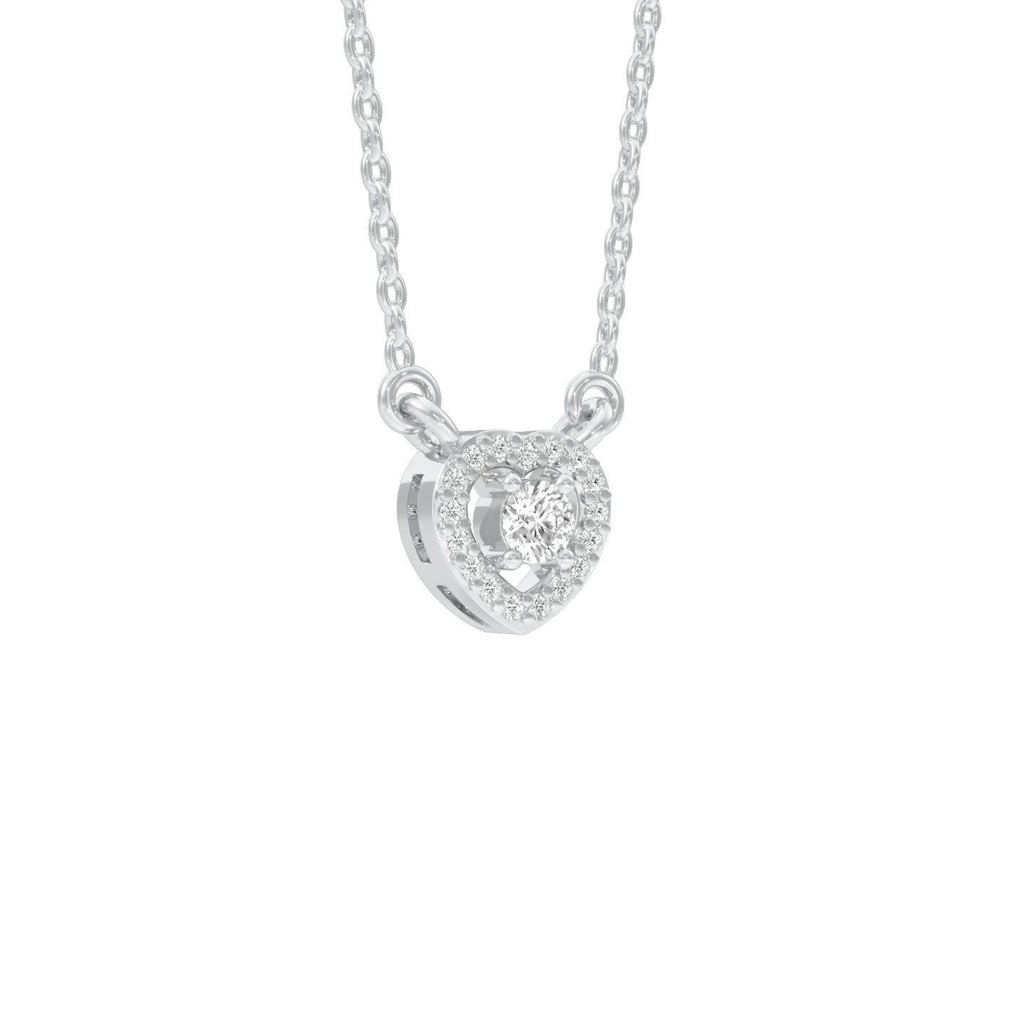Cupid's Glow Diamond Pendant 18 KT / White Gold