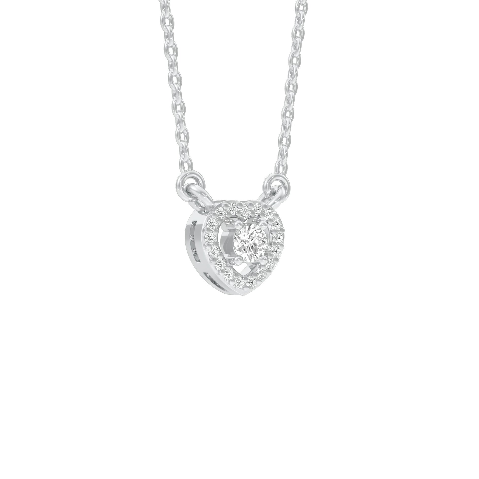 Cupid's Glow Diamond Pendant 18 KT / White Gold