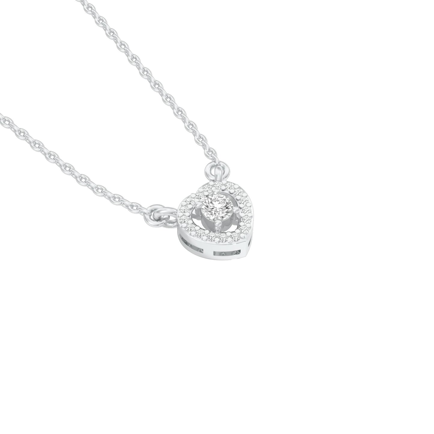 Cupid's Glow Diamond Pendant 18 KT / White Gold