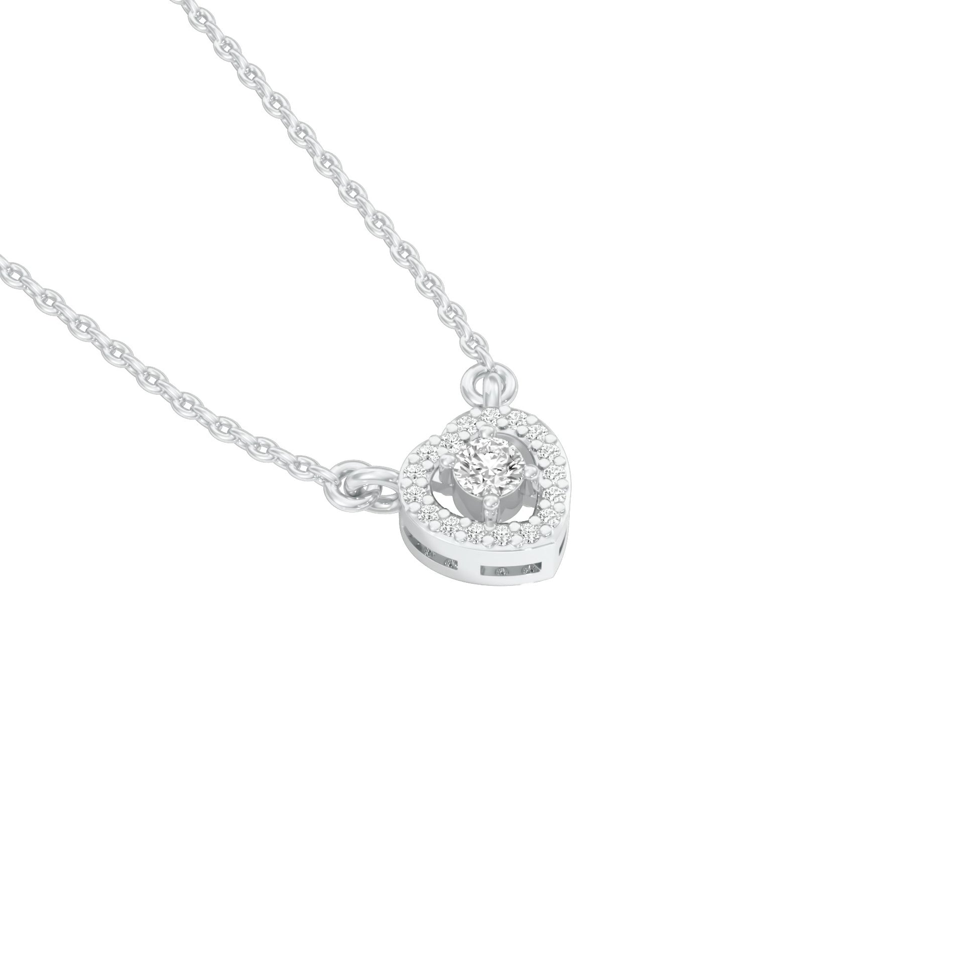 Cupid's Glow Diamond Pendant 18 KT / White Gold