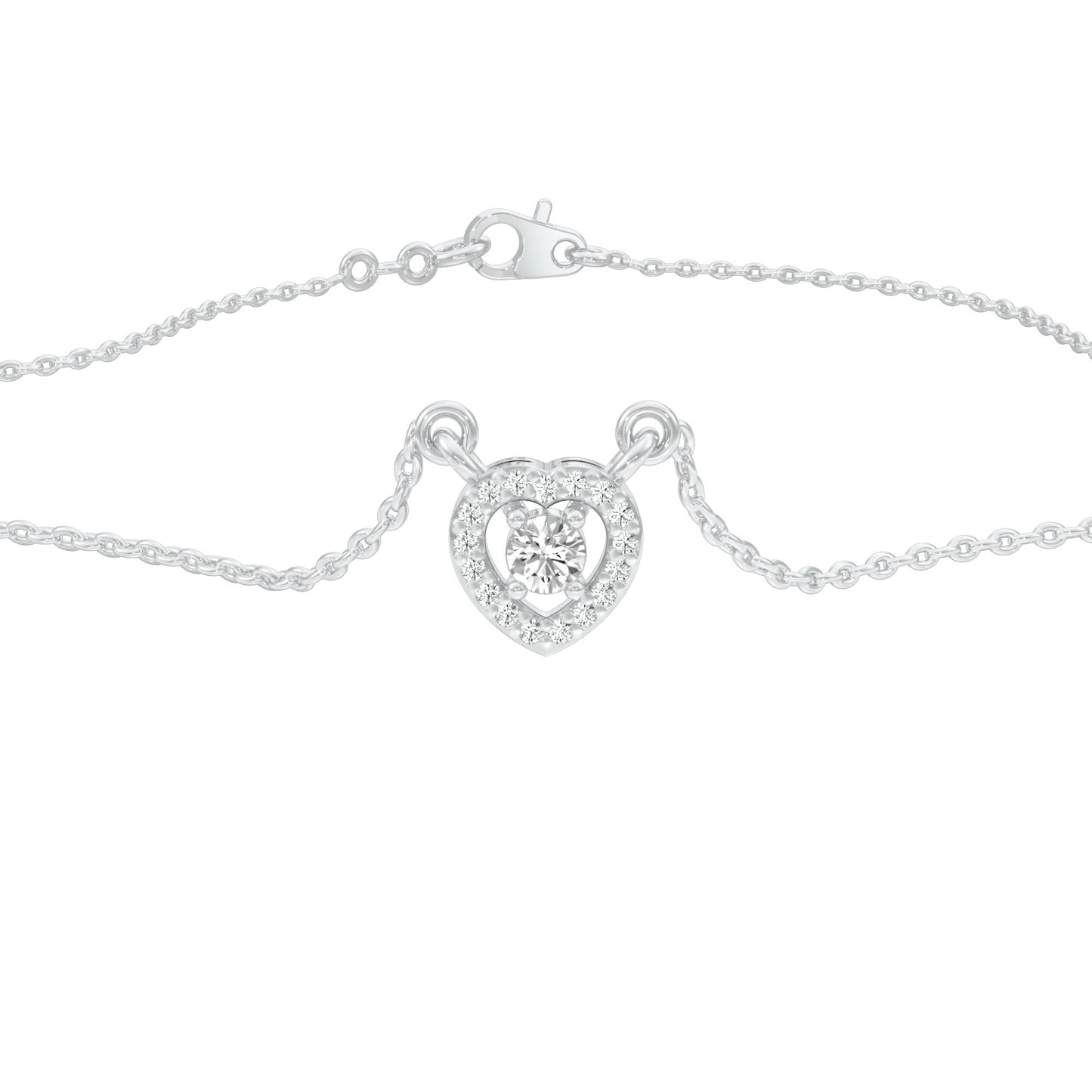 Cupid's Glow Diamond Pendant 18 KT / White Gold