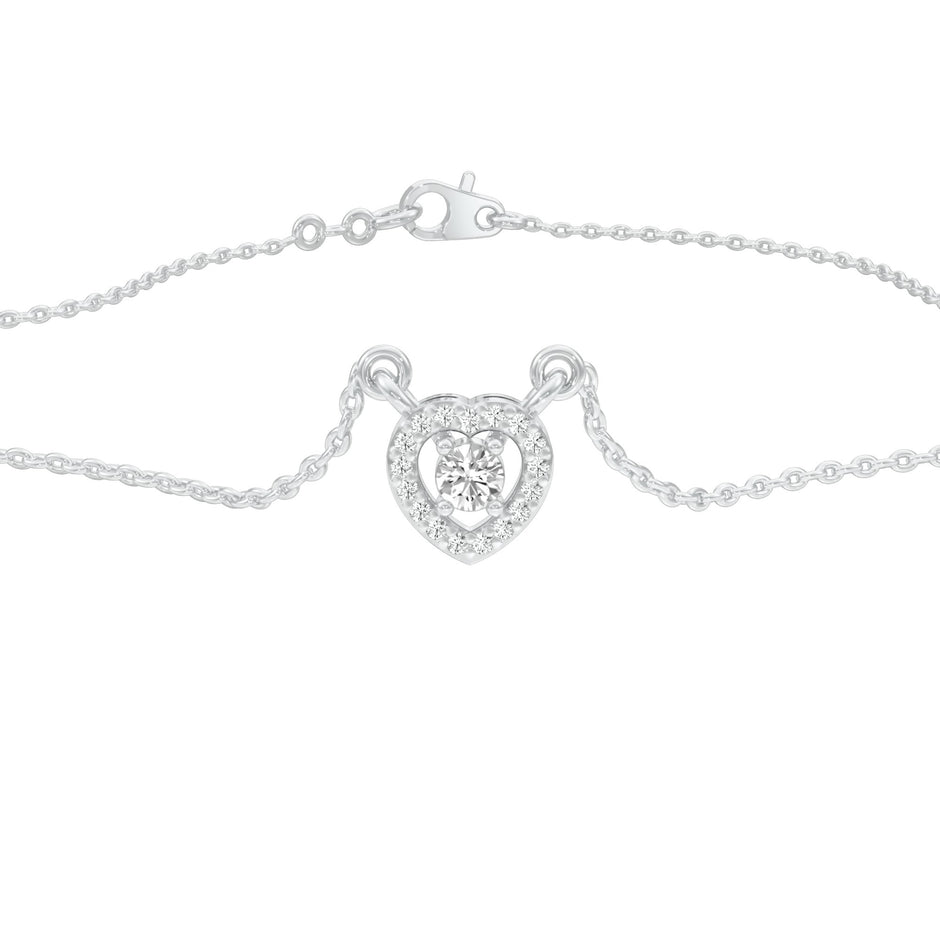 Cupid's Glow Diamond Pendant 18 KT / White Gold