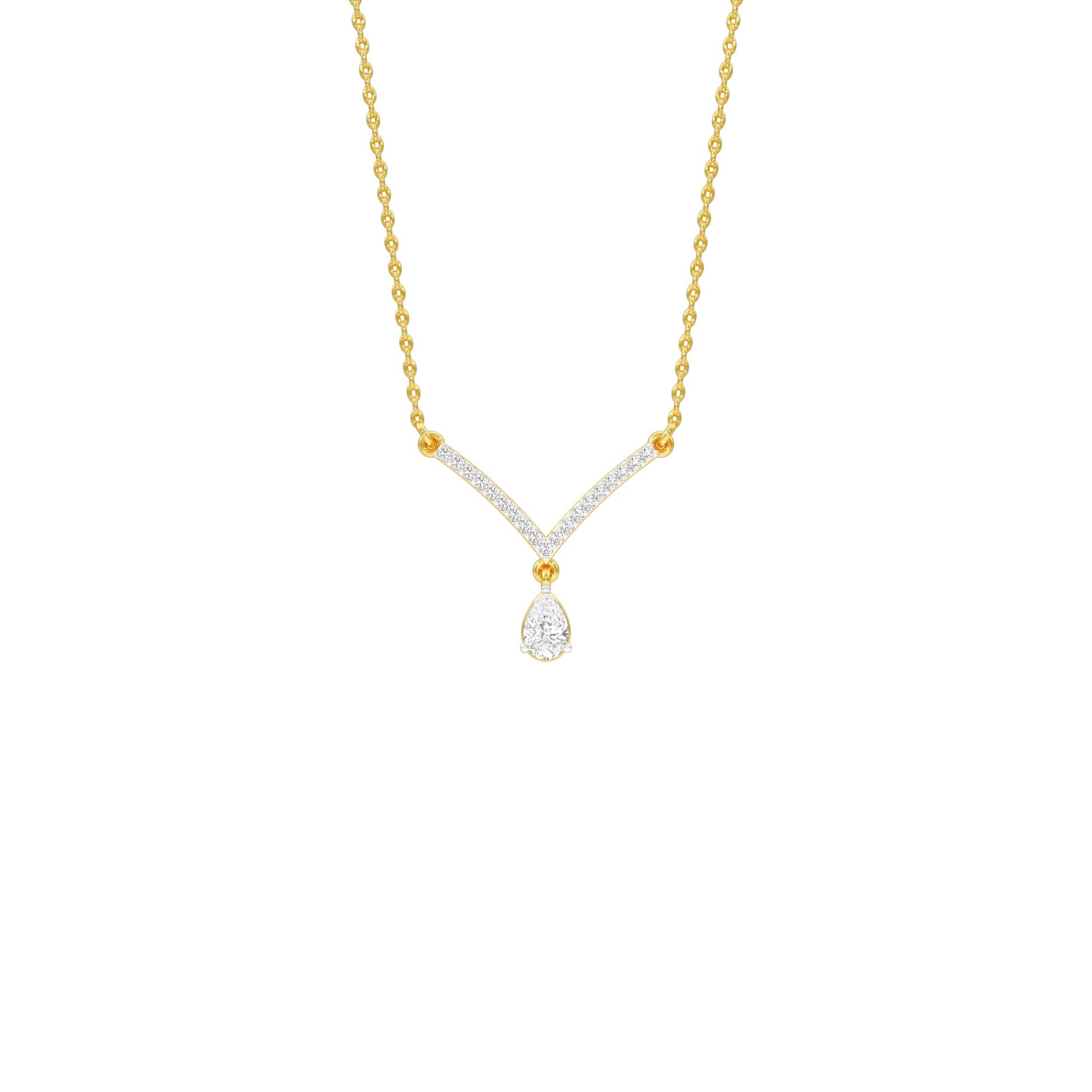 Moonkissed Drop Diamond Pendant 18 KT / Yellow Gold