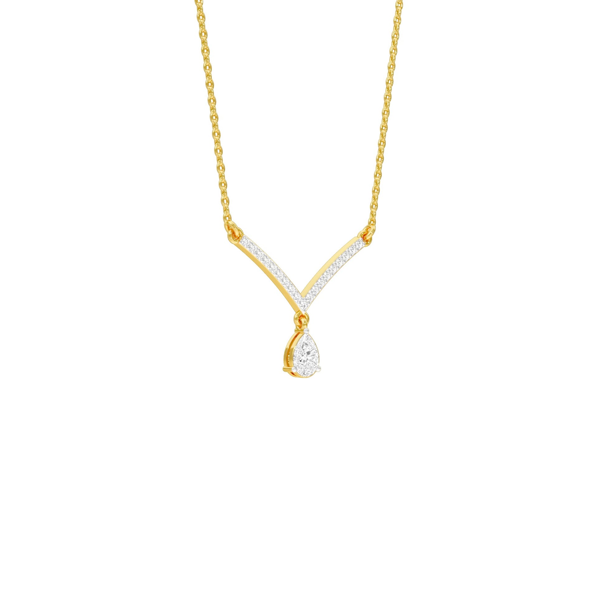 Moonkissed Drop Diamond Pendant 18 KT / Yellow Gold