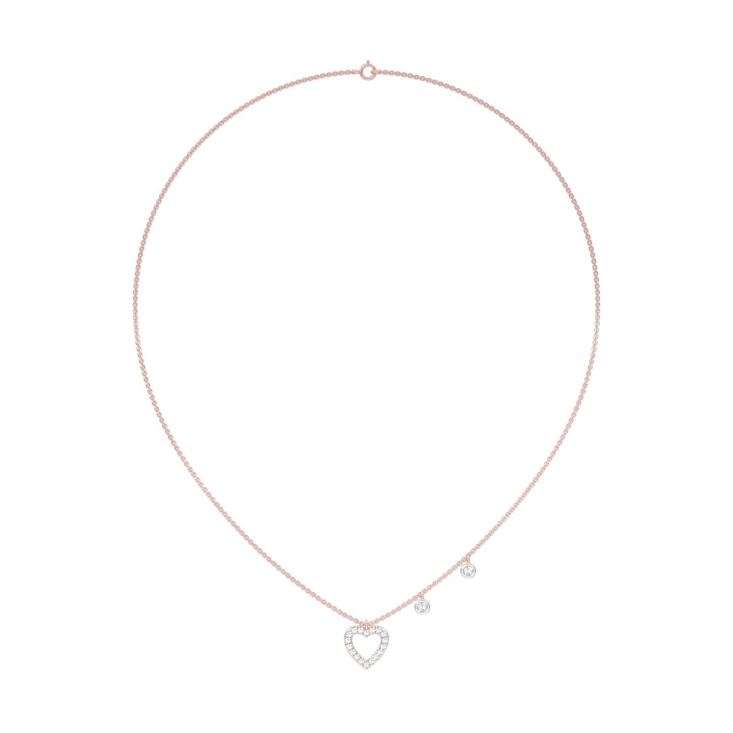 Mini Heart Diamond Pendant 18 KT / Rose Gold