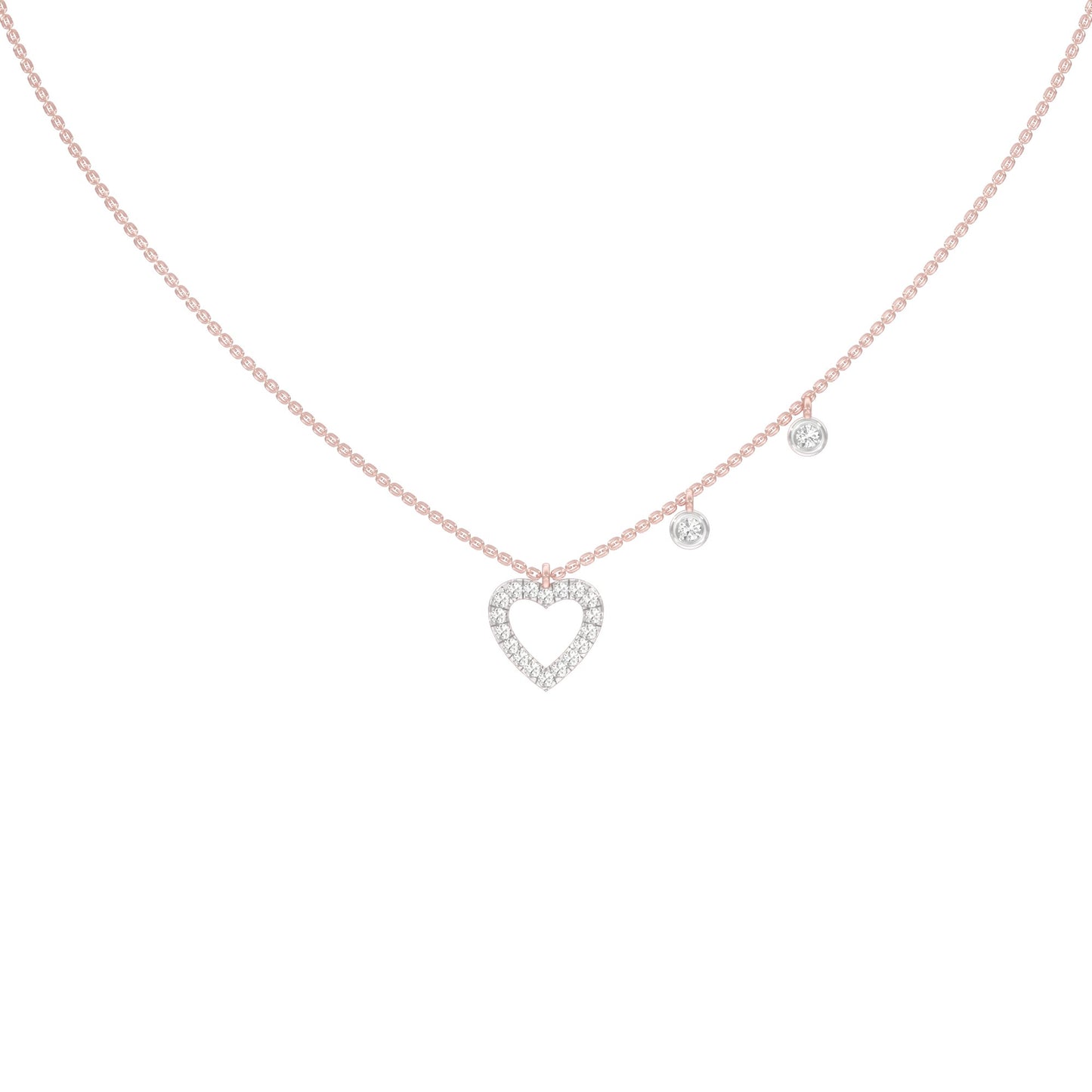 Mini Heart Diamond Pendant 18 KT / Rose Gold