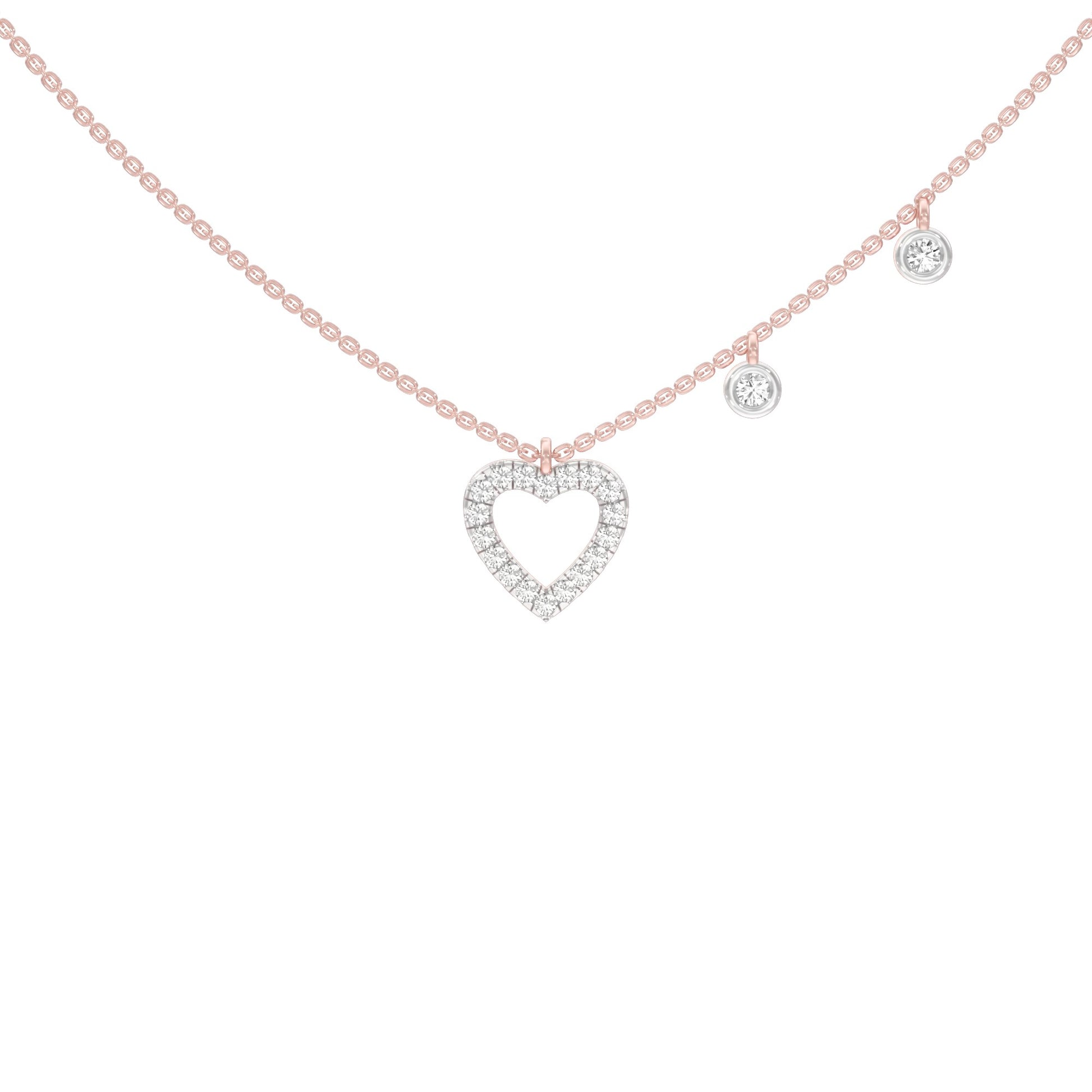 Mini Heart Diamond Pendant 18 KT / Rose Gold