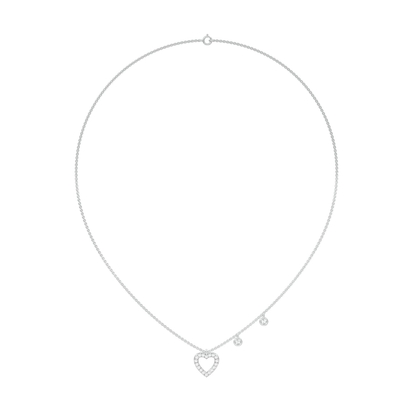 Mini Heart Diamond Pendant 18 KT / White Gold